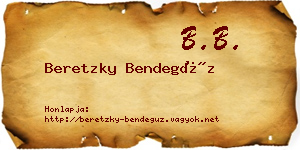 Beretzky Bendegúz névjegykártya